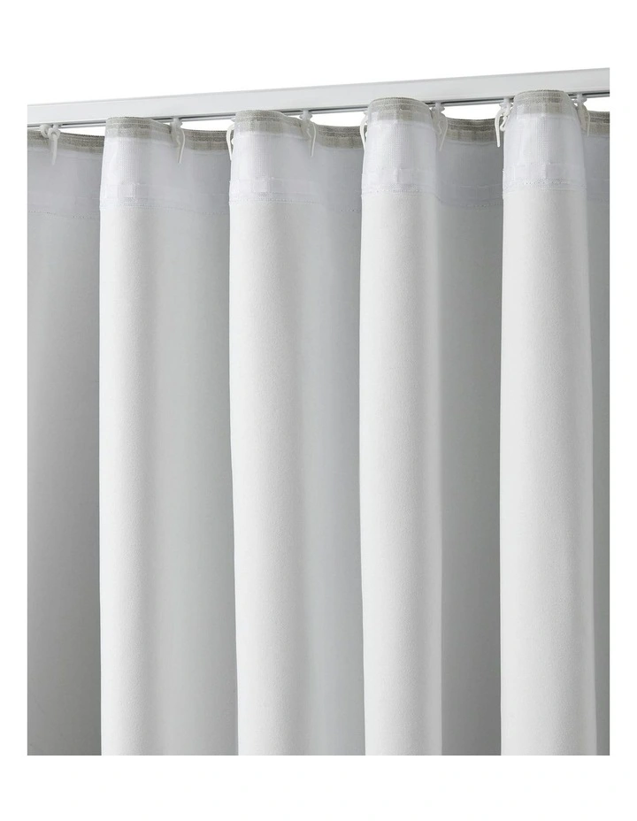 Bennett Faux Linen Blockout S-Fold Curtain in Natural image 3
