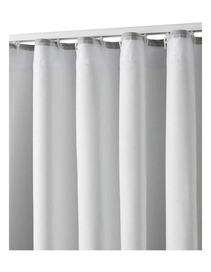 Bennett Faux Linen Blockout S-Fold Curtain in Steel image 3