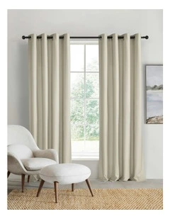 Home Orlando Blockout Eyelet Curtain Pair in Sand
