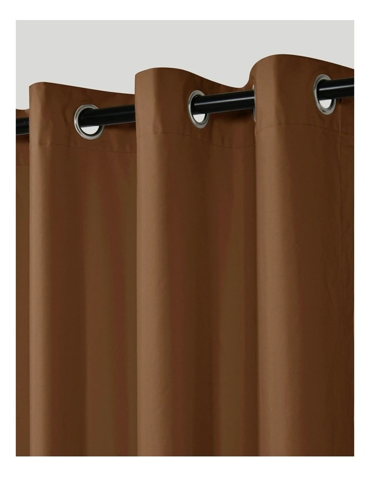 Home Orlando Blockout Eyelet Curtain Pair in Rust image 2