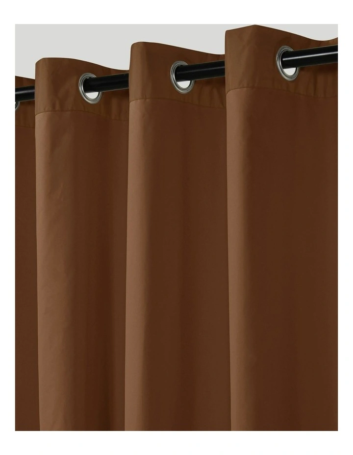 Home Orlando Blockout Eyelet Curtain Pair in Rust image 3