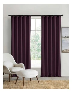 Home Orlando Blockout Eyelet Curtain Pair in Plum