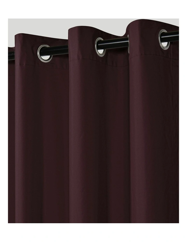 Home Orlando Blockout Eyelet Curtain Pair in Plum image 2