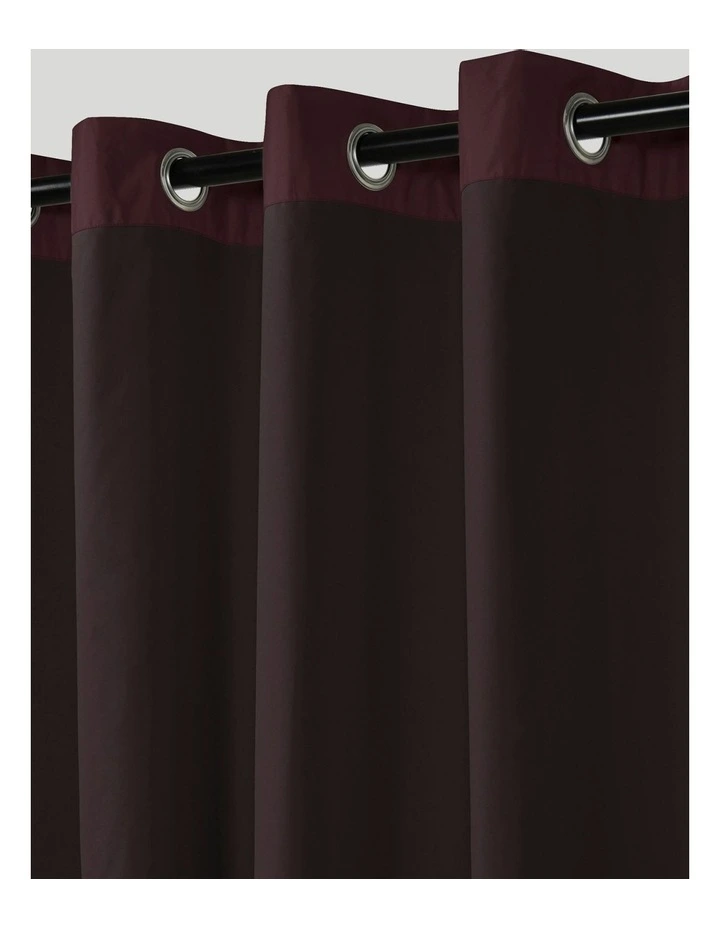 Home Orlando Blockout Eyelet Curtain Pair in Plum image 3