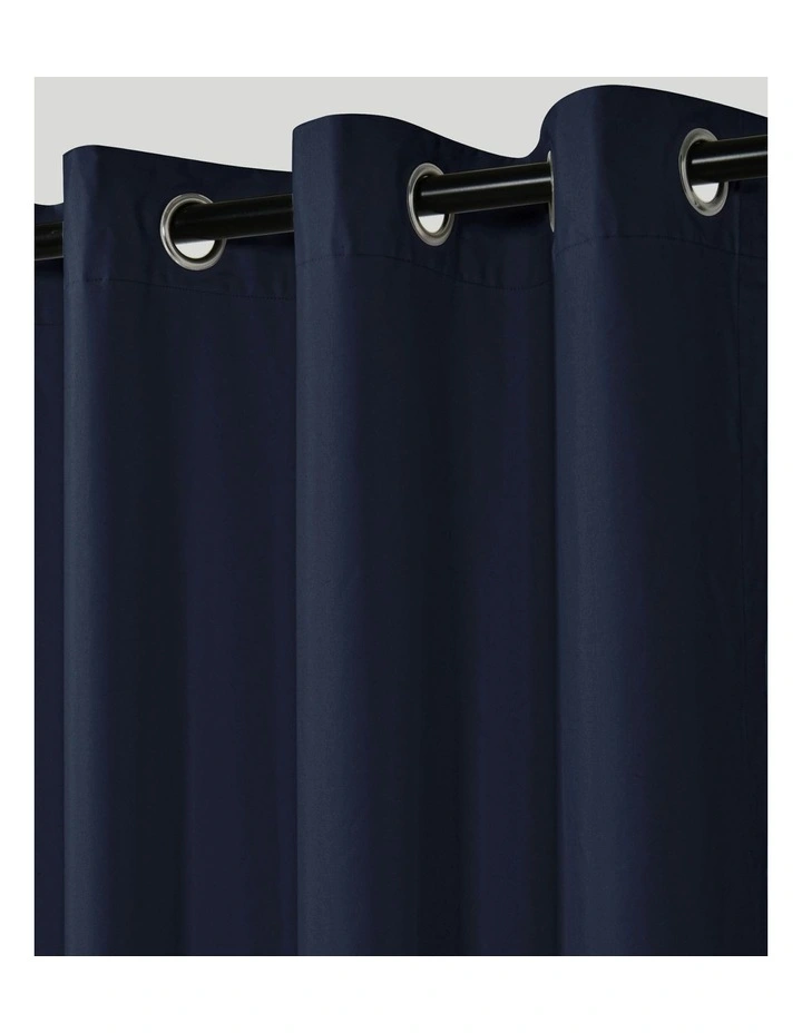 Home Orlando Blockout Eyelet Curtain Pair in Navy image 2