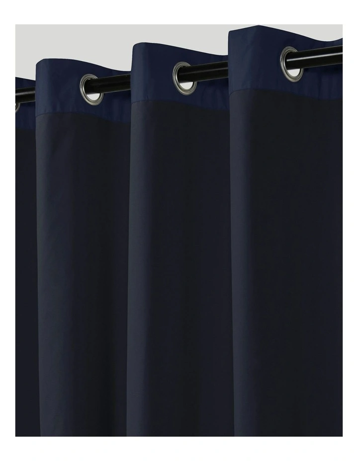 Home Orlando Blockout Eyelet Curtain Pair in Navy image 3