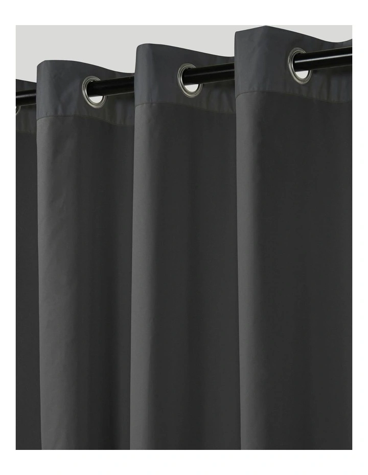 Home Orlando Blockout Eyelet Curtain Pair in Charcoal image 3