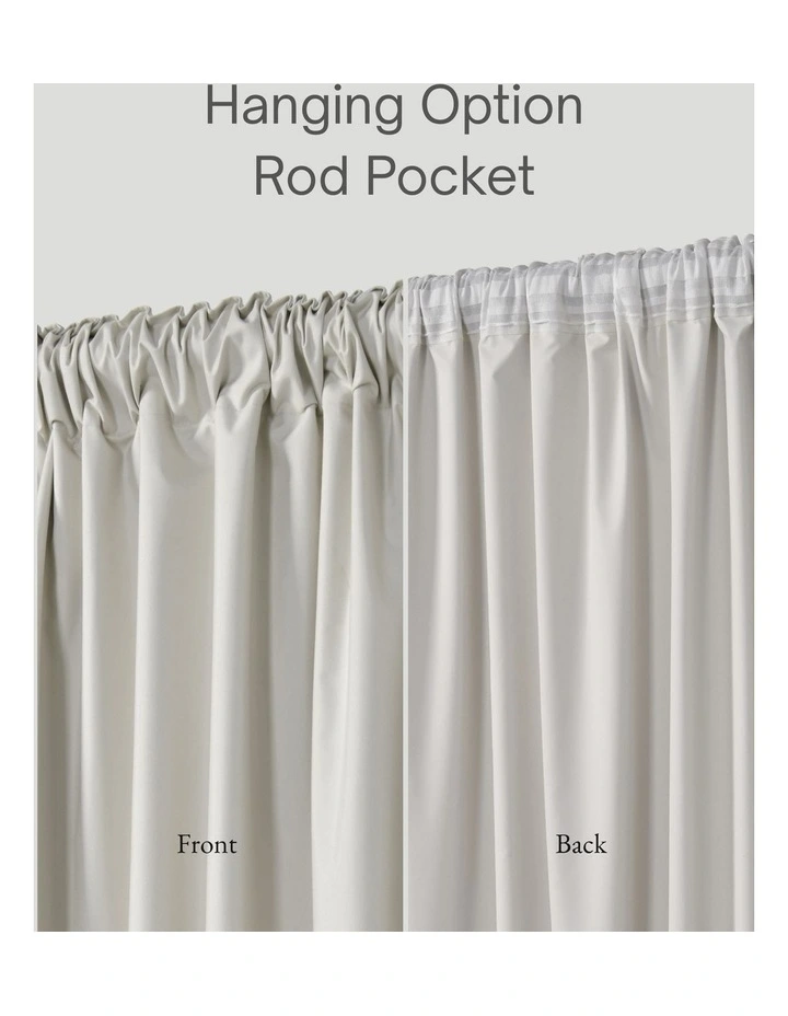 Home Orlando Blockout Multi Header Curtain Pair in Mist image 3