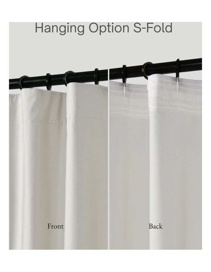 Home Orlando Blockout Multi Header Curtain Pair in Mist image 4