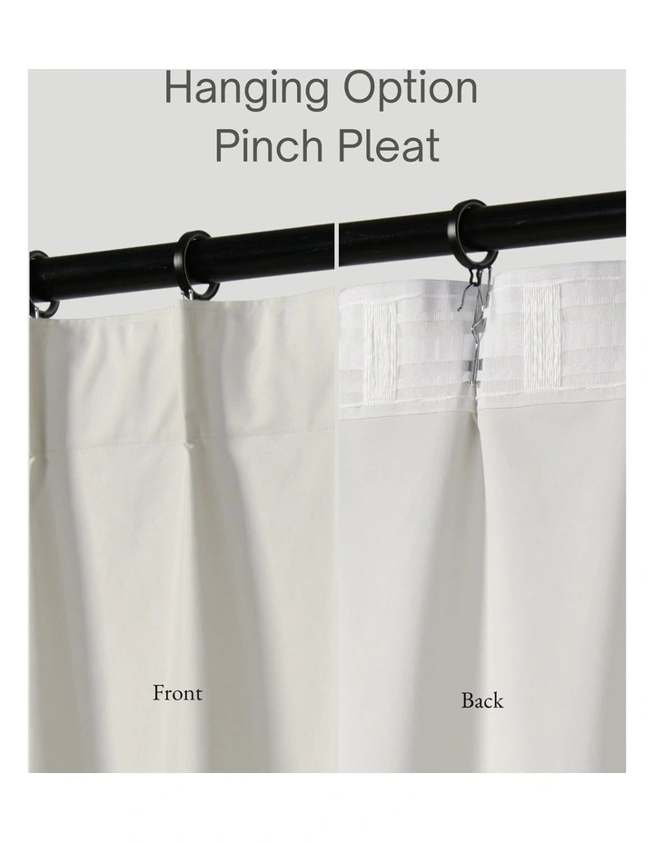 Home Orlando Blockout Multi Header Curtain Pair in Mist image 5
