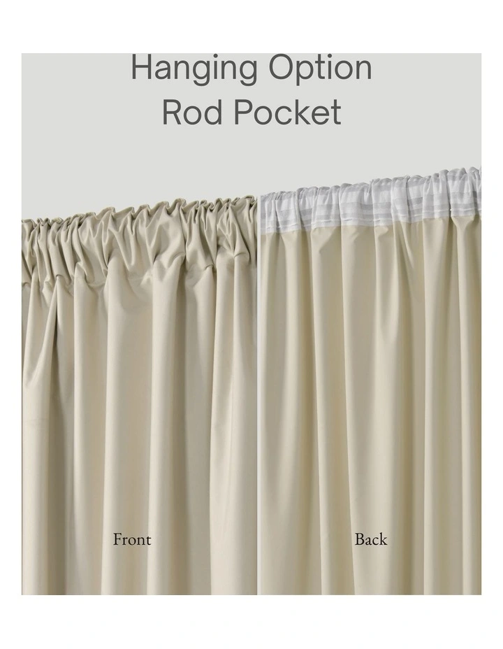 Home Orlando Blockout Multi Header Curtain Pair in Sand image 3