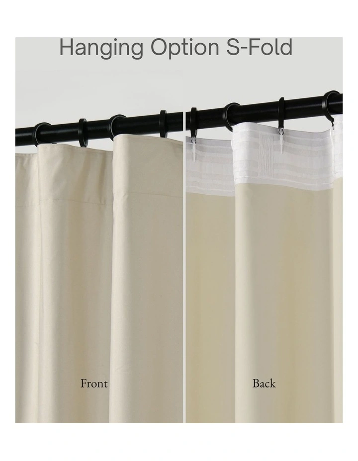 Home Orlando Blockout Multi Header Curtain Pair in Sand image 4