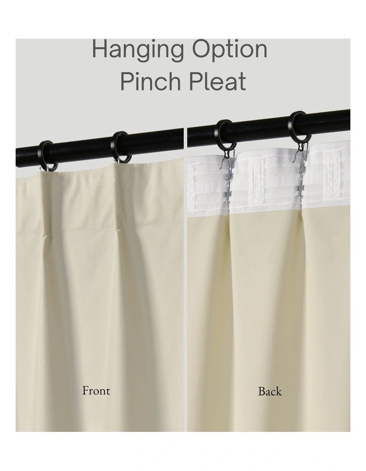 Home Orlando Blockout Multi Header Curtain Pair in Sand image 5