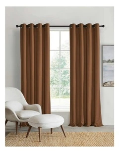 Home Orlando Blockout Multi Header Curtain Pair in Rust
