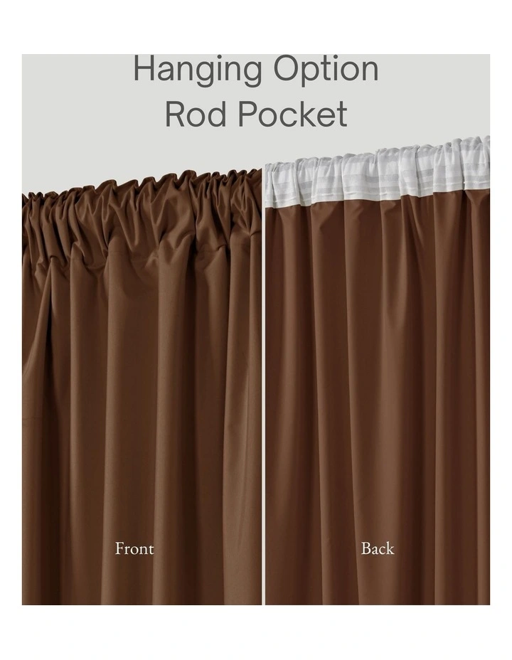 Home Orlando Blockout Multi Header Curtain Pair in Rust image 3