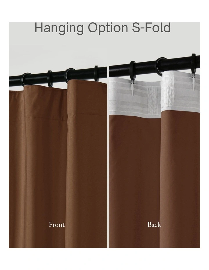 Home Orlando Blockout Multi Header Curtain Pair in Rust image 4
