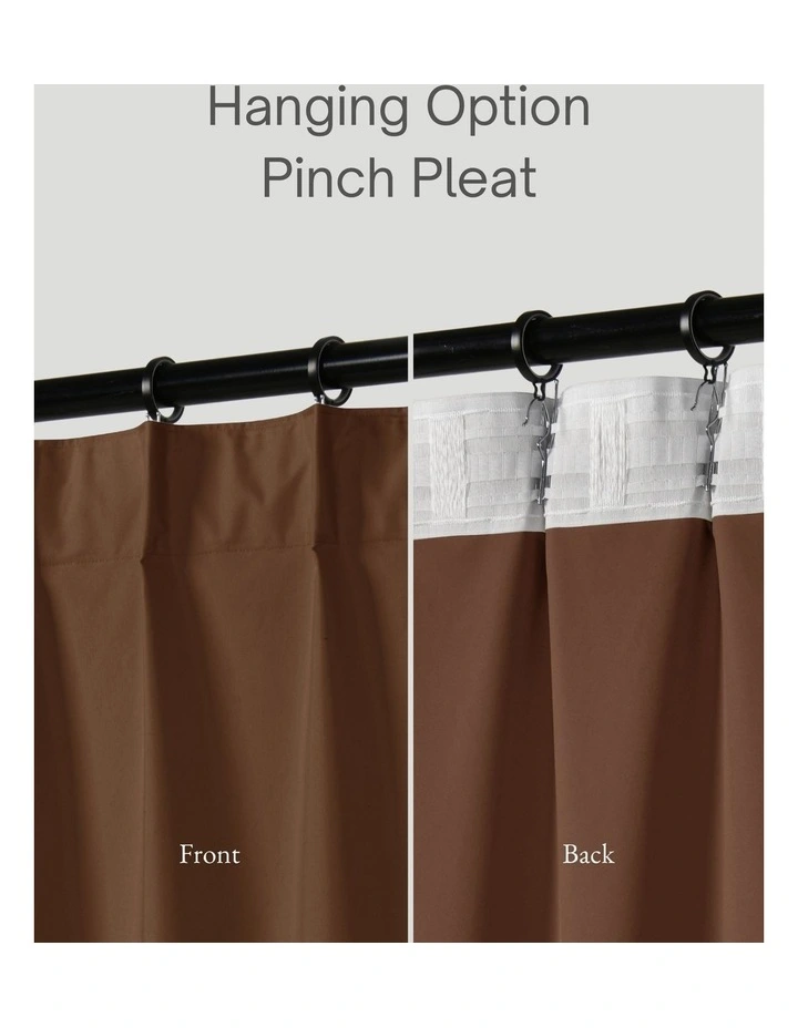Home Orlando Blockout Multi Header Curtain Pair in Rust image 5