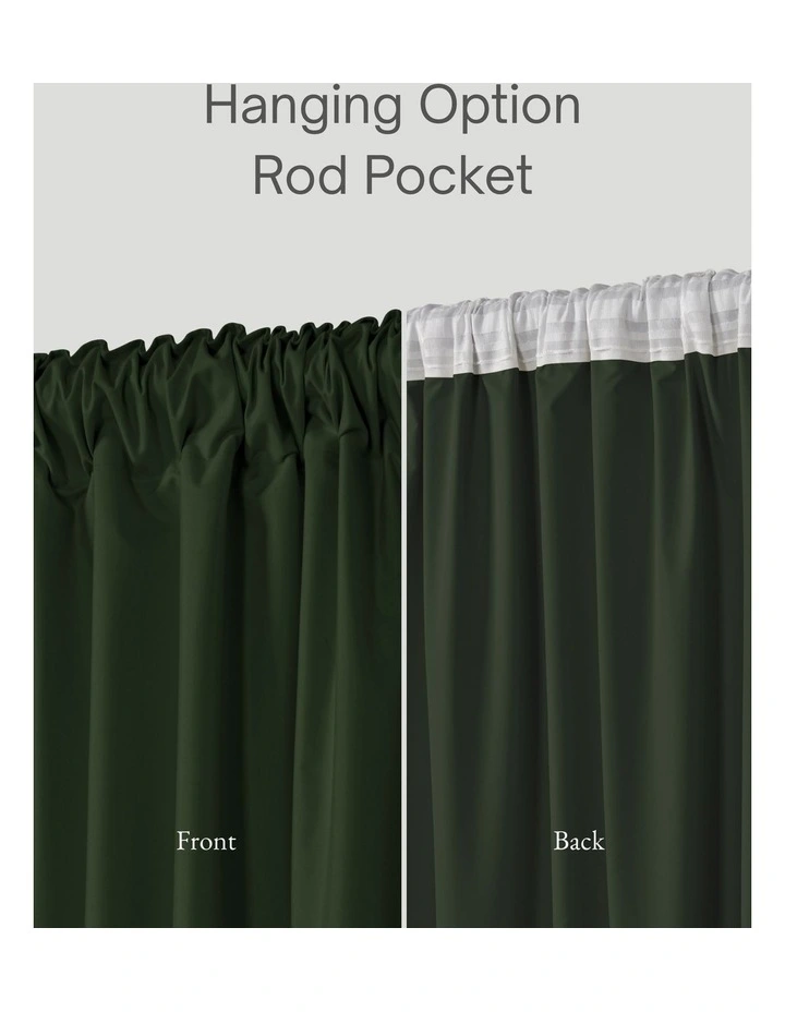 Home Orlando Blockout Multi Header Curtain Pair in Pine image 3