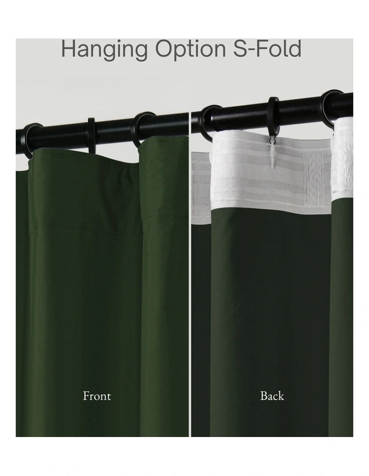 Home Orlando Blockout Multi Header Curtain Pair in Pine image 4