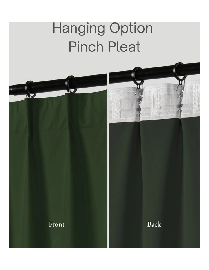 Home Orlando Blockout Multi Header Curtain Pair in Pine image 5
