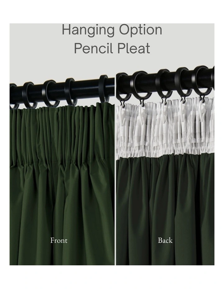 Home Orlando Blockout Multi Header Curtain Pair in Pine image 6