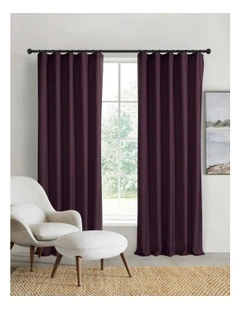 Home Orlando Blockout Multi Header Curtain Pair in Plum