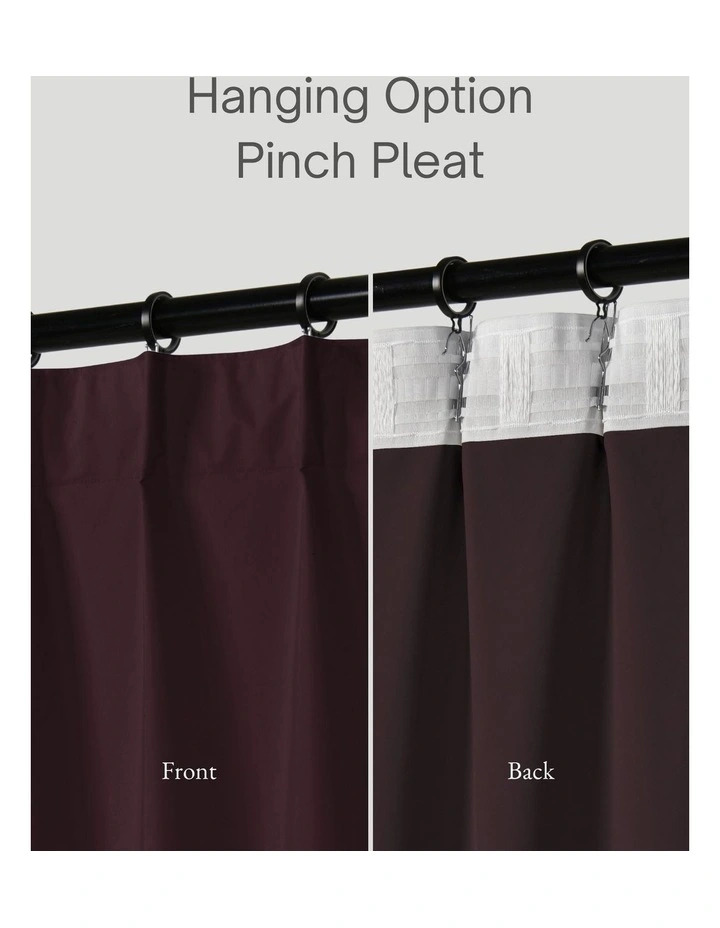 Home Orlando Blockout Multi Header Curtain Pair in Plum image 5