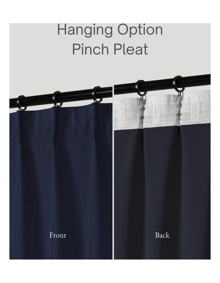 Home Orlando Blockout Multi Header Curtain Pair in Navy image 5