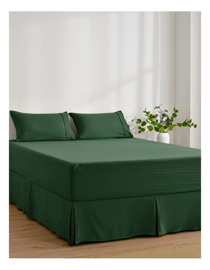 Superfine Washed Microfibre Pleated Valance in Hunter Green image 3