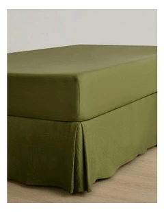 Superfine Washed Microfibre Pleated Valance in Olive