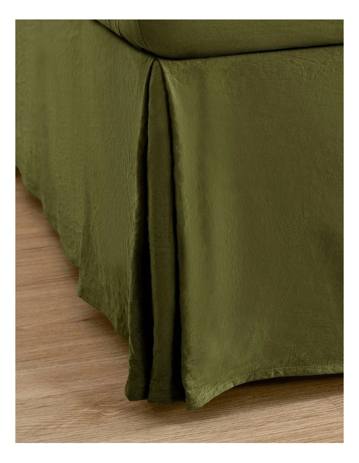 Superfine Washed Microfibre Pleated Valance in Olive image 2