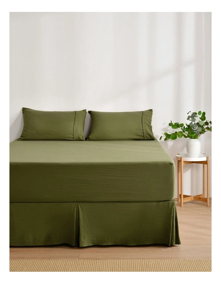 Superfine Washed Microfibre Pleated Valance in Olive image 4