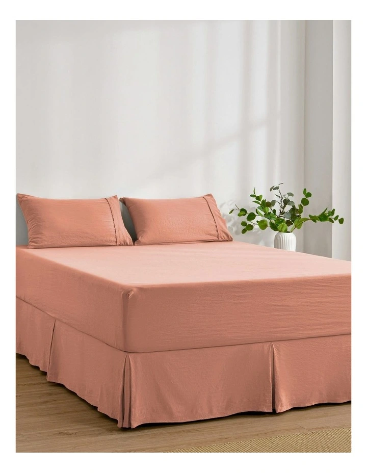 Superfine Washed Microfibre Pleated Valance in Pink Clay image 3