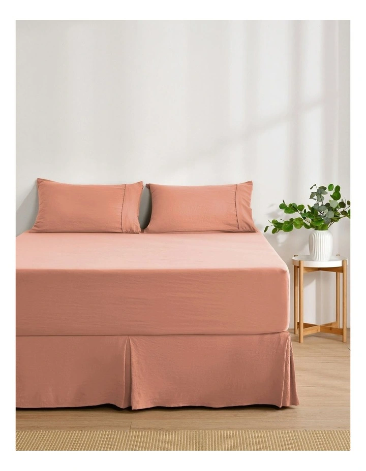 Superfine Washed Microfibre Pleated Valance in Pink Clay image 4