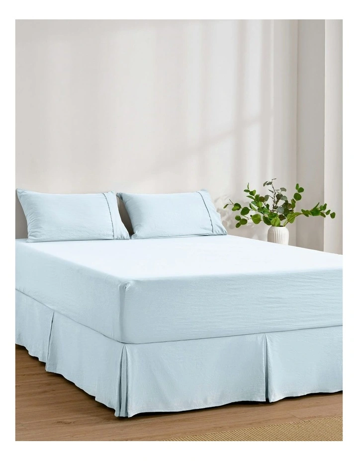 Superfine Washed Microfibre Pleated Valance in Ice Blue image 3