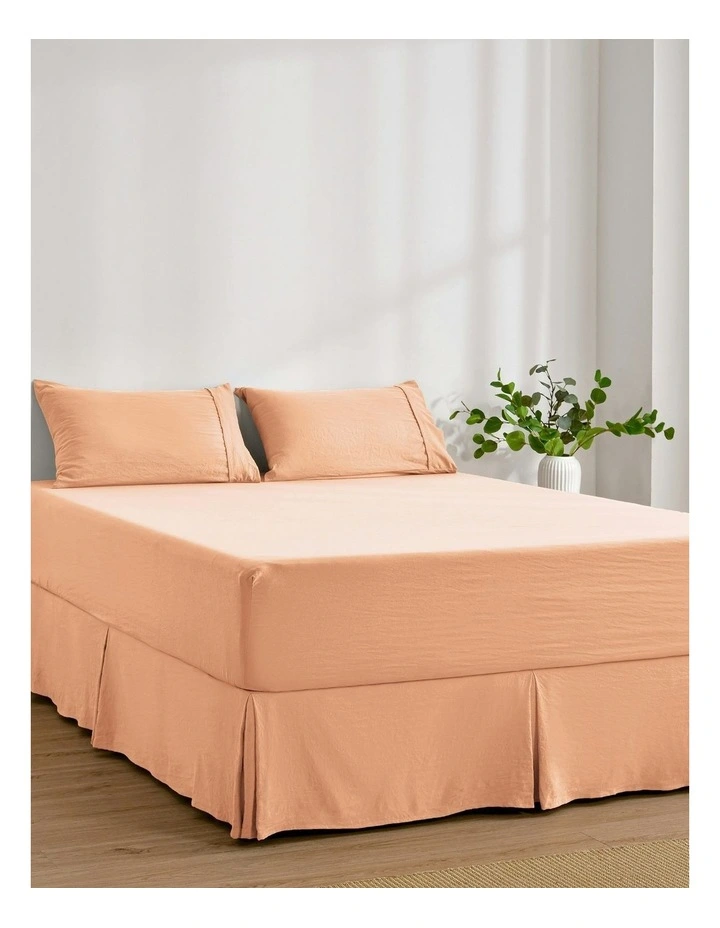 Superfine Washed Microfibre Pleated Valance in Peach image 3
