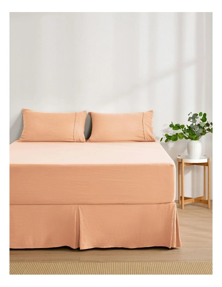 Superfine Washed Microfibre Pleated Valance in Peach image 4