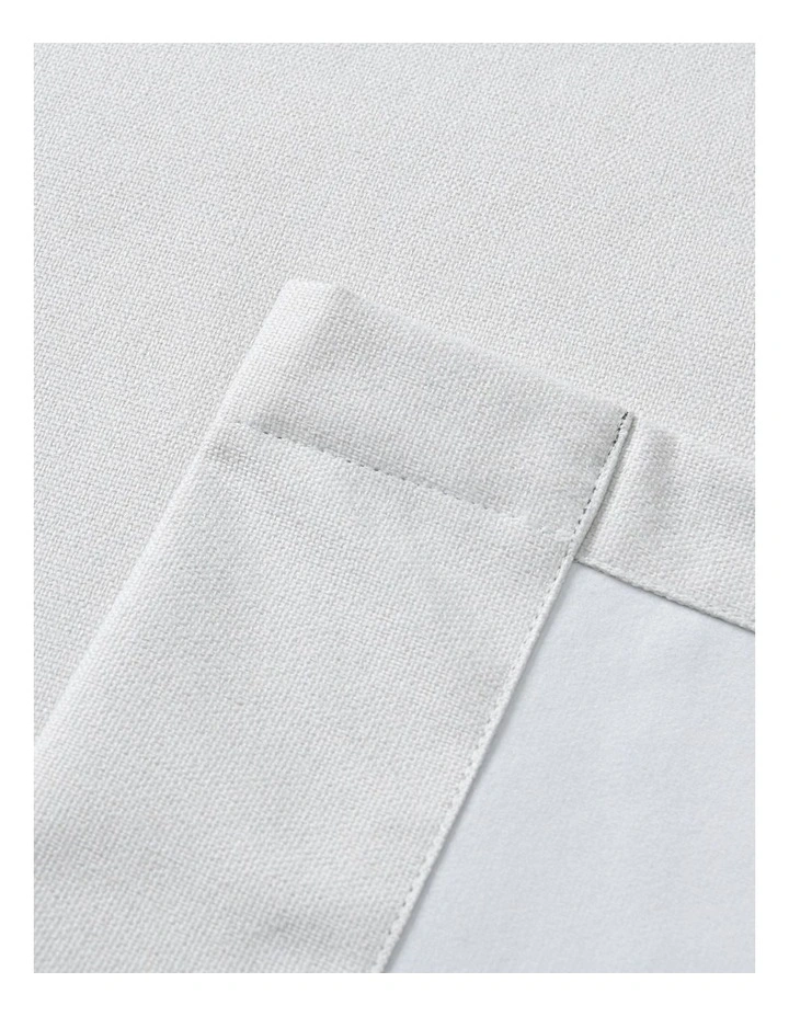 Bennett Faux Linen Blockout Eyelet Curtain 90x223cm Twin Pack in Cloud image 4