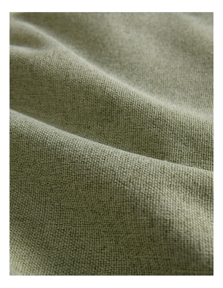 Bennett Faux Linen Blockout Eyelet Curtain 90x223cm Twin Pack in Moss image 2