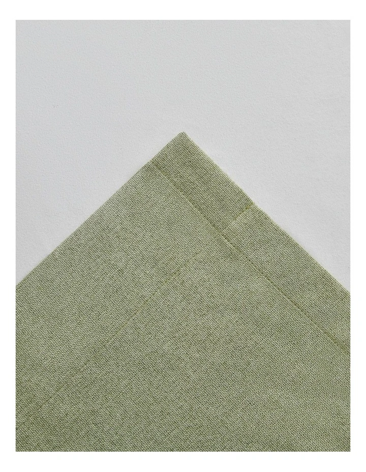 Bennett Faux Linen Blockout Eyelet Curtain 90x223cm Twin Pack in Moss image 5