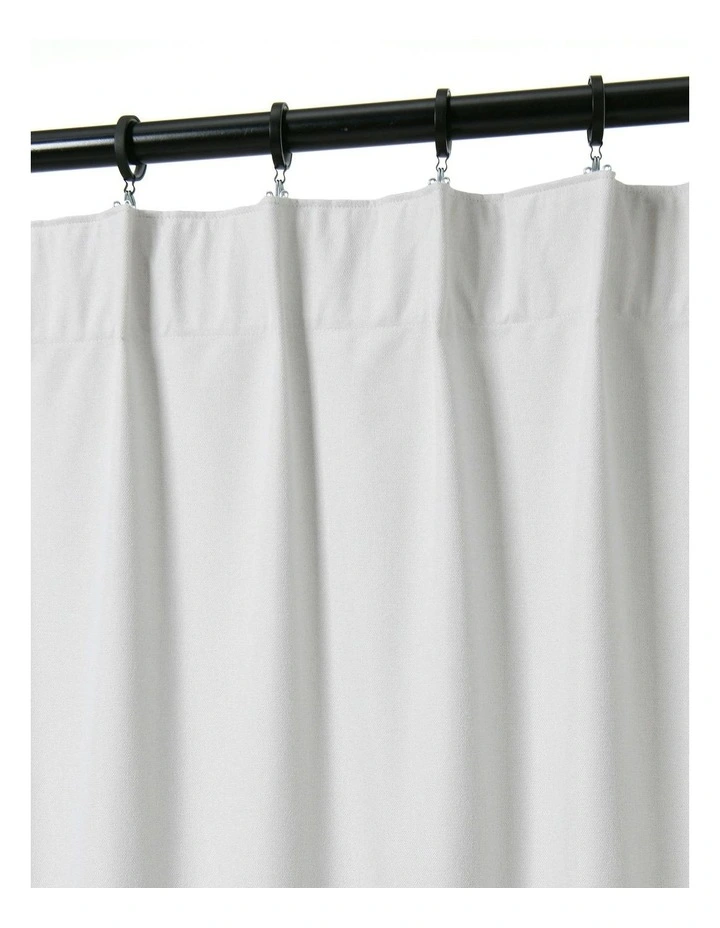 Bennett Faux Linen Blockout Multi Header Curtain 90x223cm Twin Pack in Cloud image 3