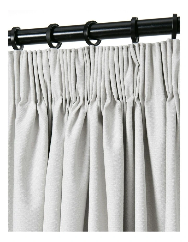 Bennett Faux Linen Blockout Multi Header Curtain 90x223cm Twin Pack in Cloud image 4