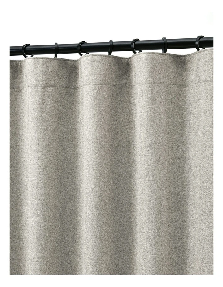 Bennett Faux Linen Blockout Multi Header Curtain 90x223cm Twin Pack in Natural image 2