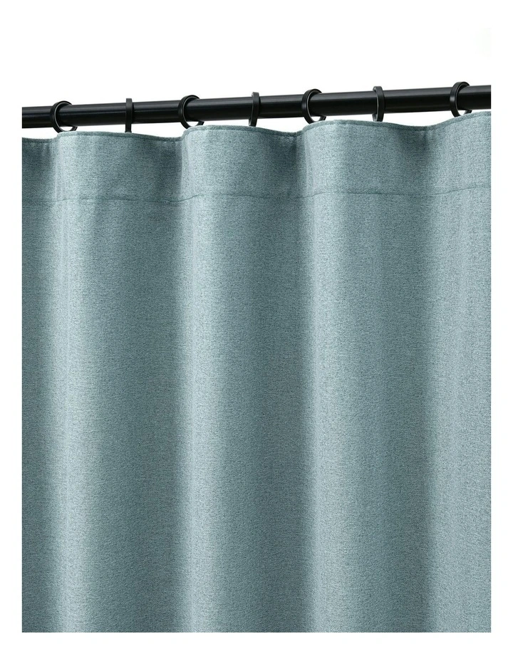 Bennett Faux Linen Blockout Multi Header Curtain 90x223cm Twin Pack in Dusty Blue image 2