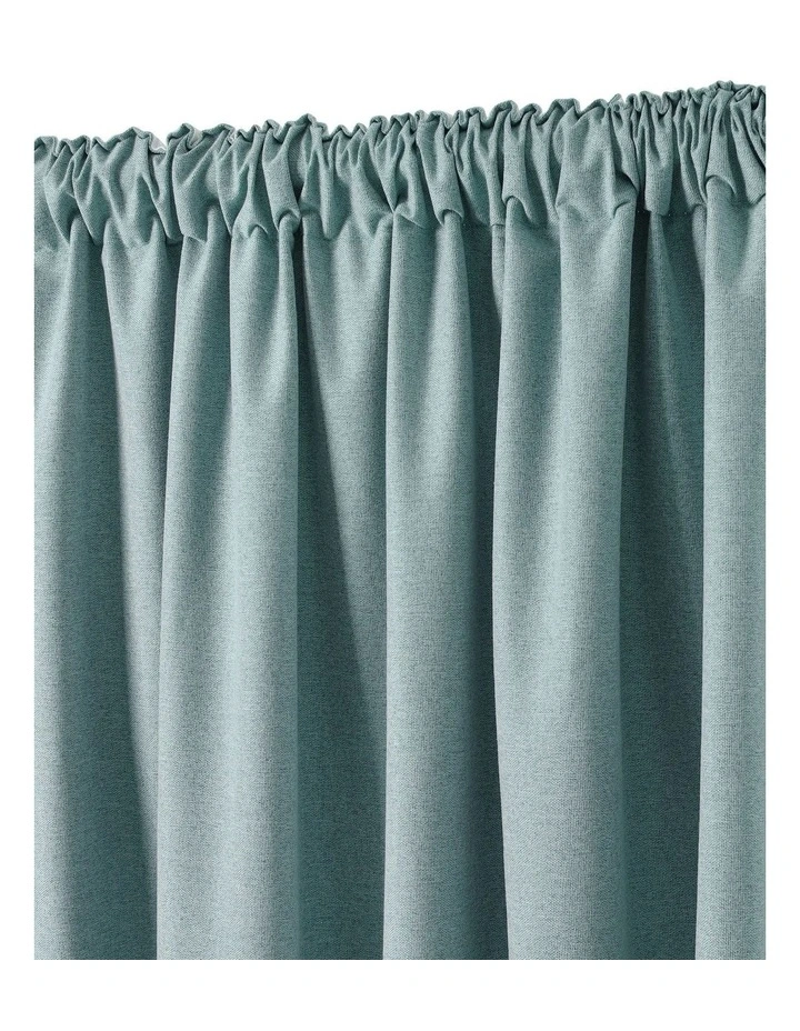 Bennett Faux Linen Blockout Multi Header Curtain 90x223cm Twin Pack in Dusty Blue image 5