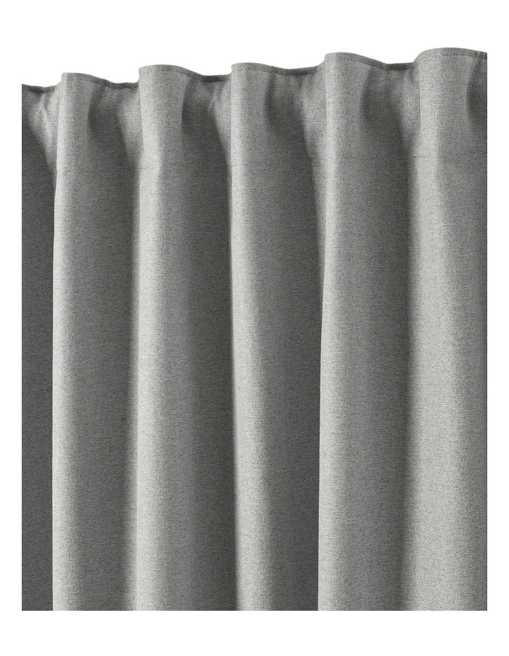 Bennett Faux Linen Blockout Multi Header Curtain 90x223cm Twin Pack in Steel image 5