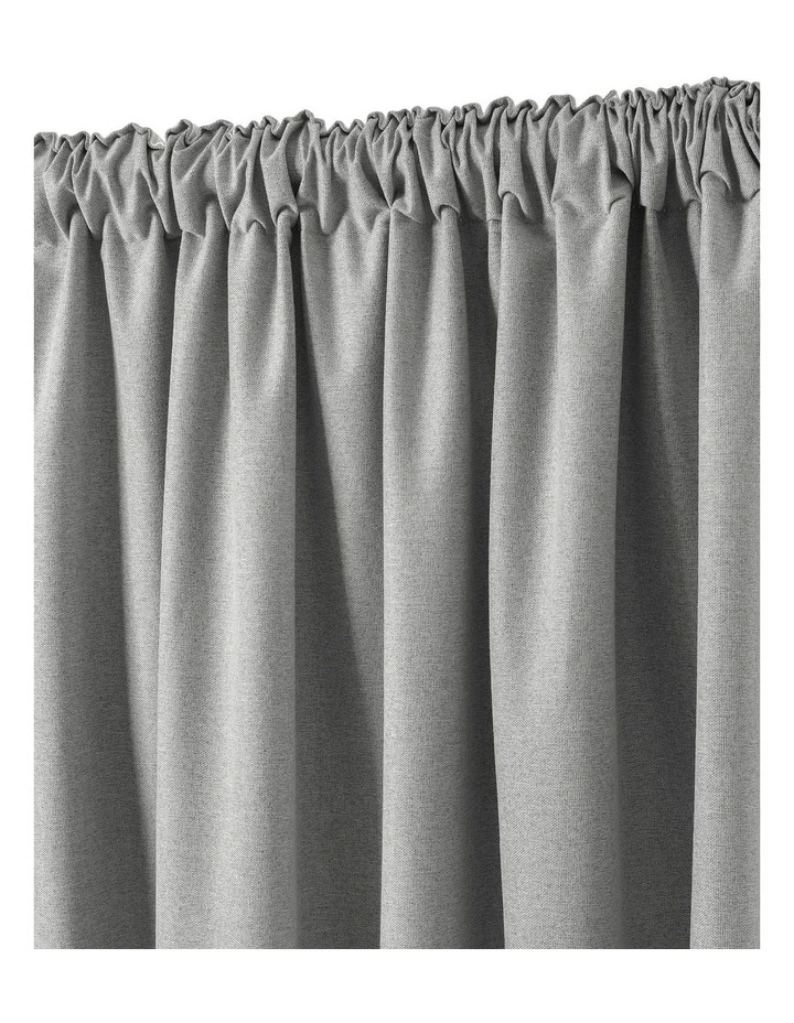 Bennett Faux Linen Blockout Multi Header Curtain 90x223cm Twin Pack in Steel image 6
