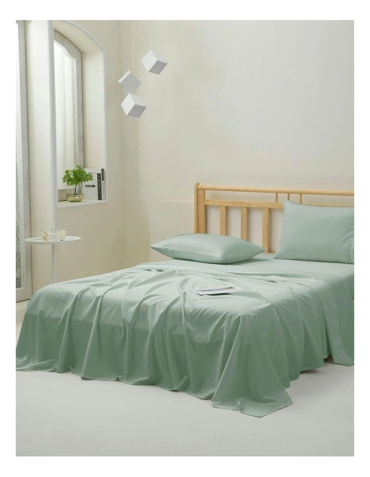 Cotton Rich Sateen Sheet Set 1500TC in Sage image 2