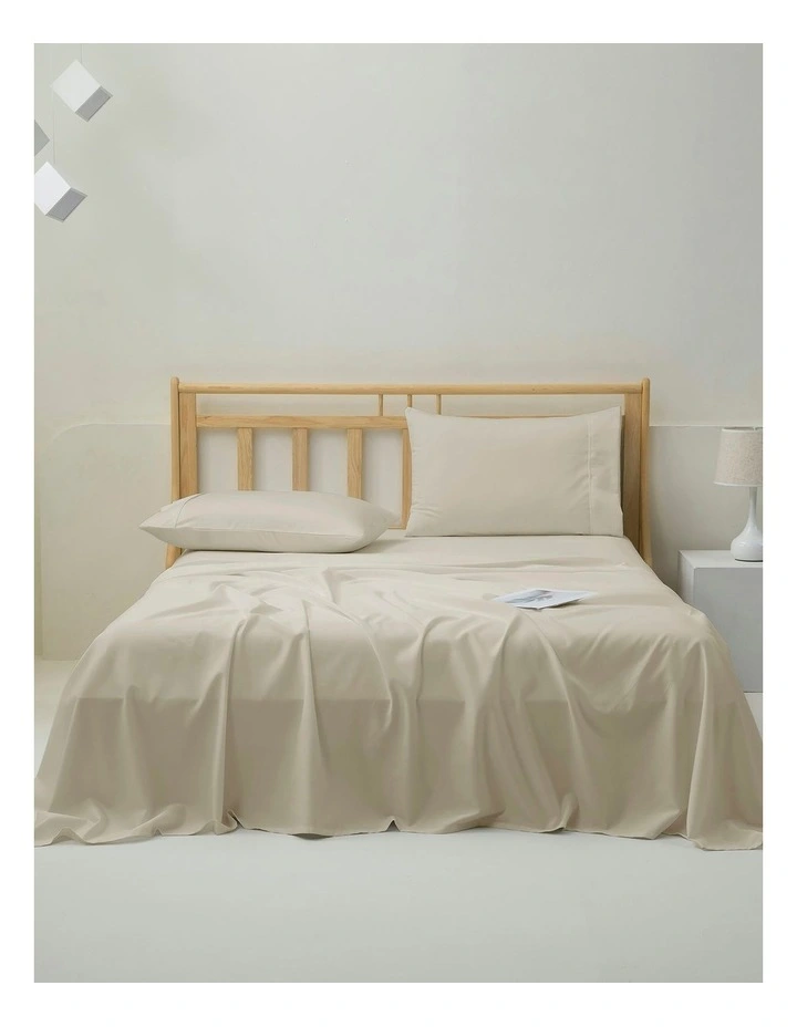 1500TC Cotton Rich Sateen Sheet Set in Oat image 1