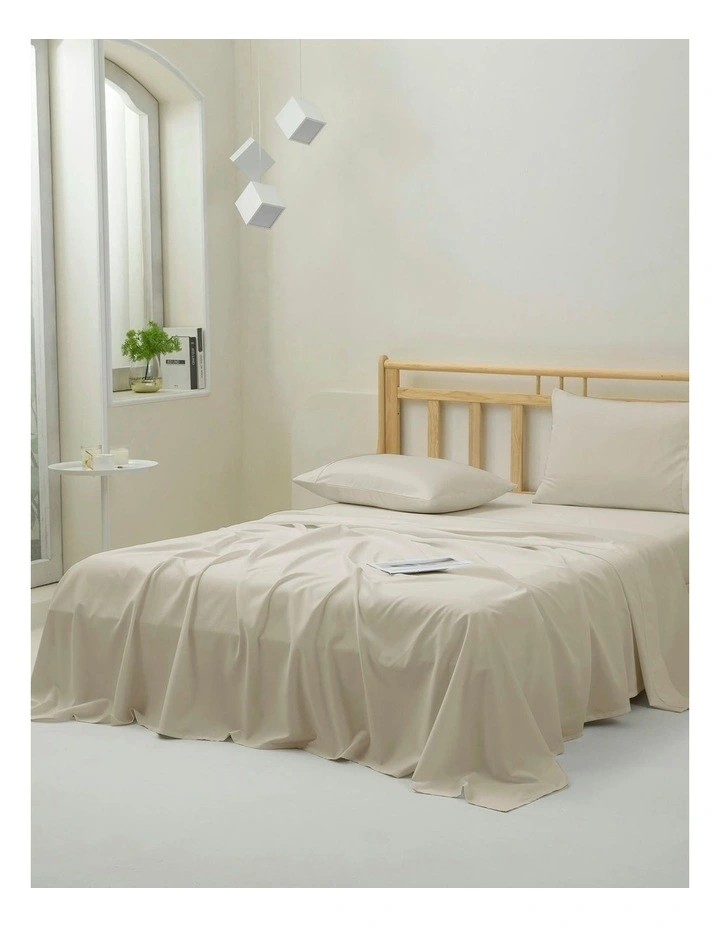 1500TC Cotton Rich Sateen Sheet Set in Oat image 2